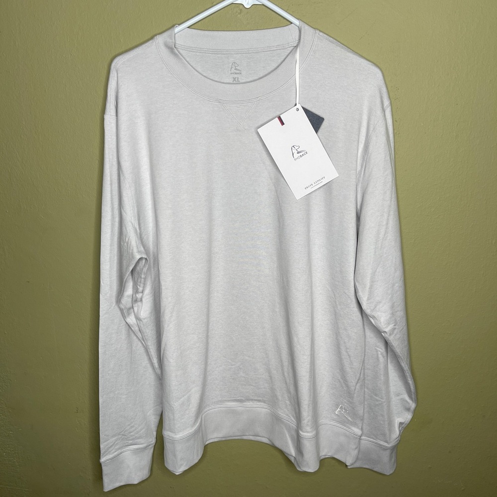 Rhoback Pace Performance Crewneck Size XL Golf Sweater Frost Glacier Gray